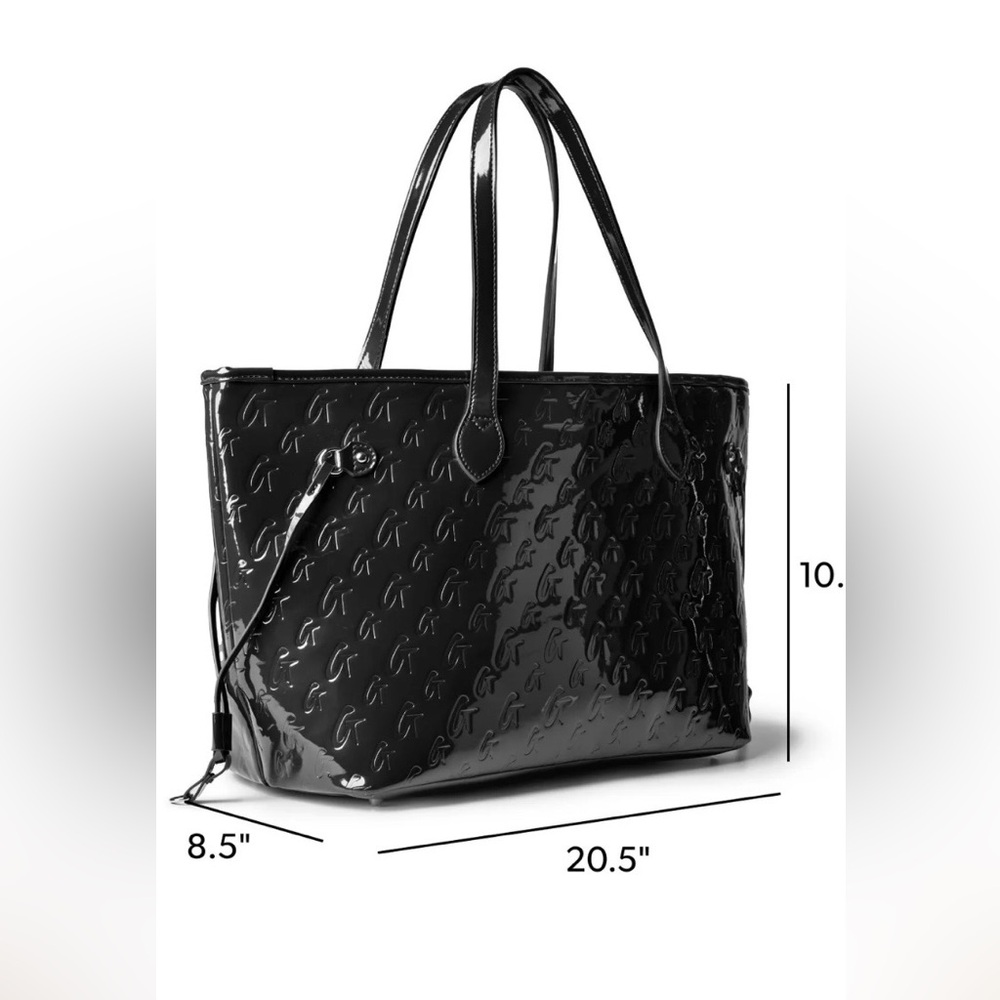 GLAMAHOLIC Monogram Tote Bag NWT  🔥 Luxury Travel / Everyday Bag Mirror Black - Picture 2 of 2